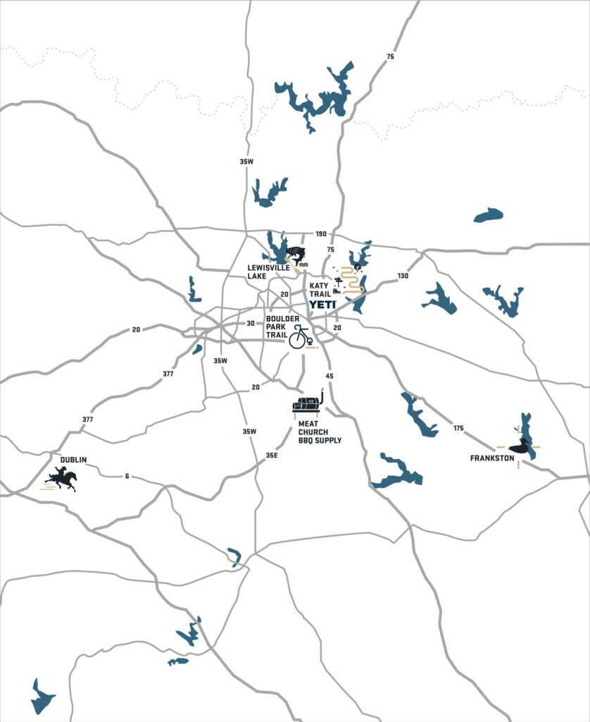 YETI Dallas map.