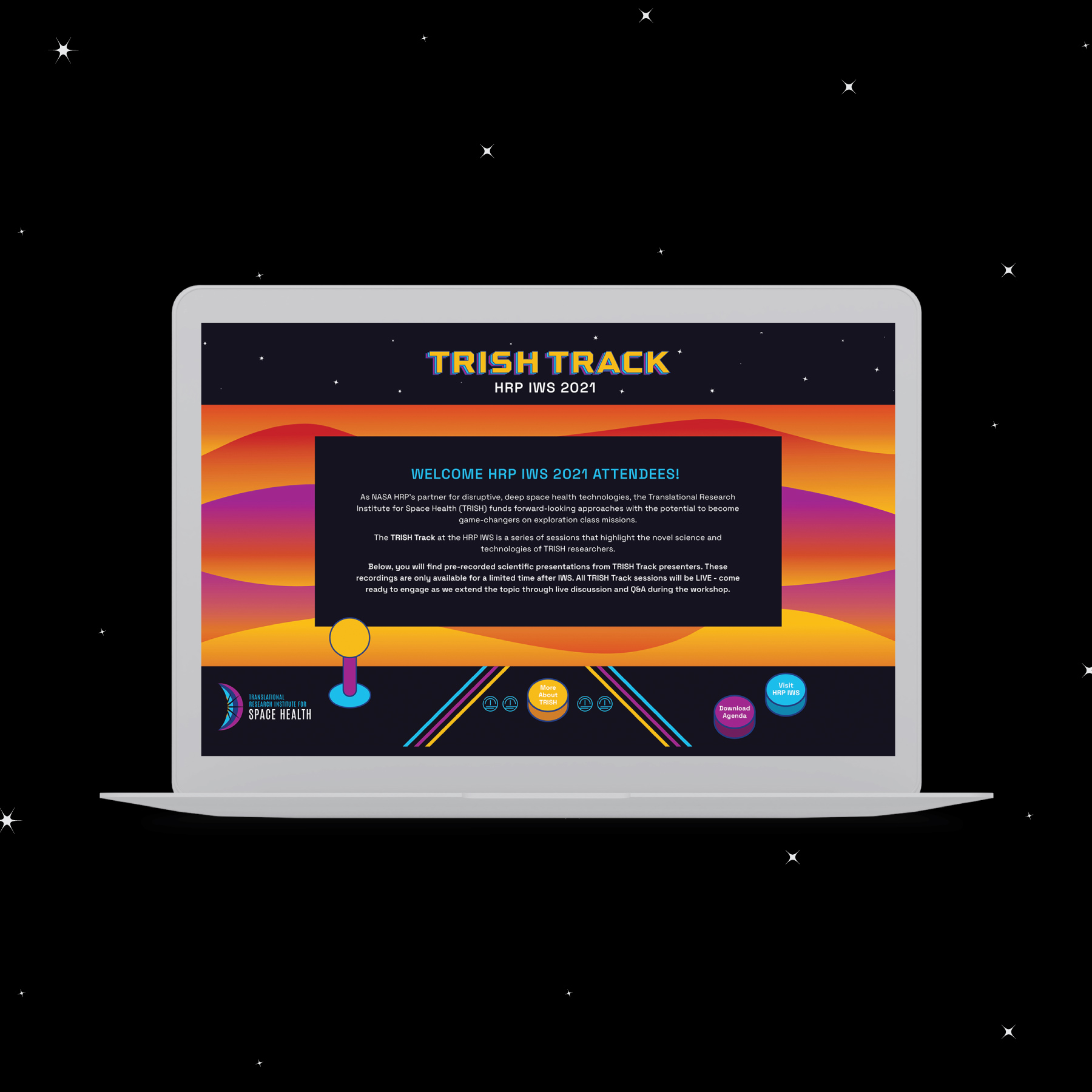 TRISH TRACK website design on laptop