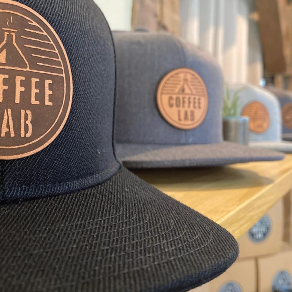 Coffee Lab logo hat design.