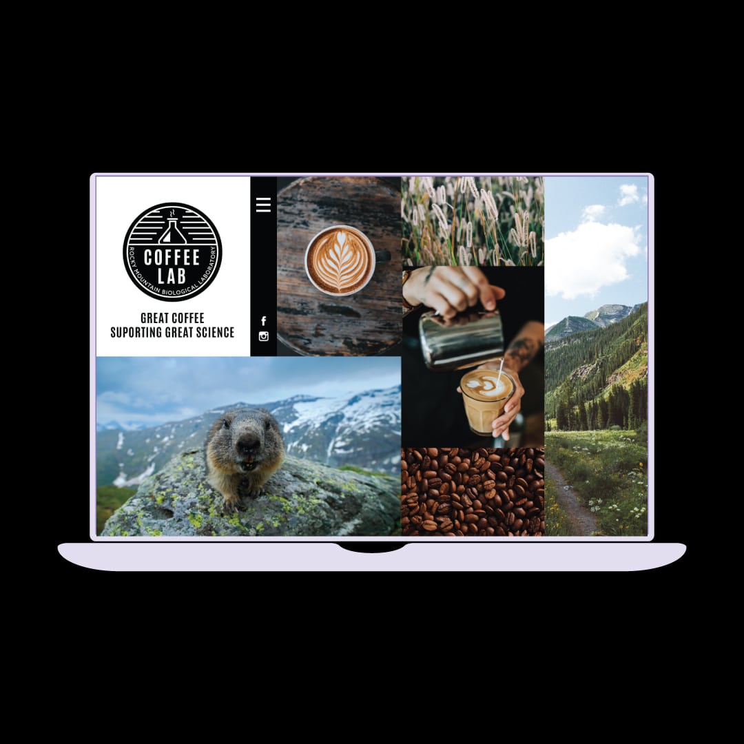 Coffee Lab desktop website design.