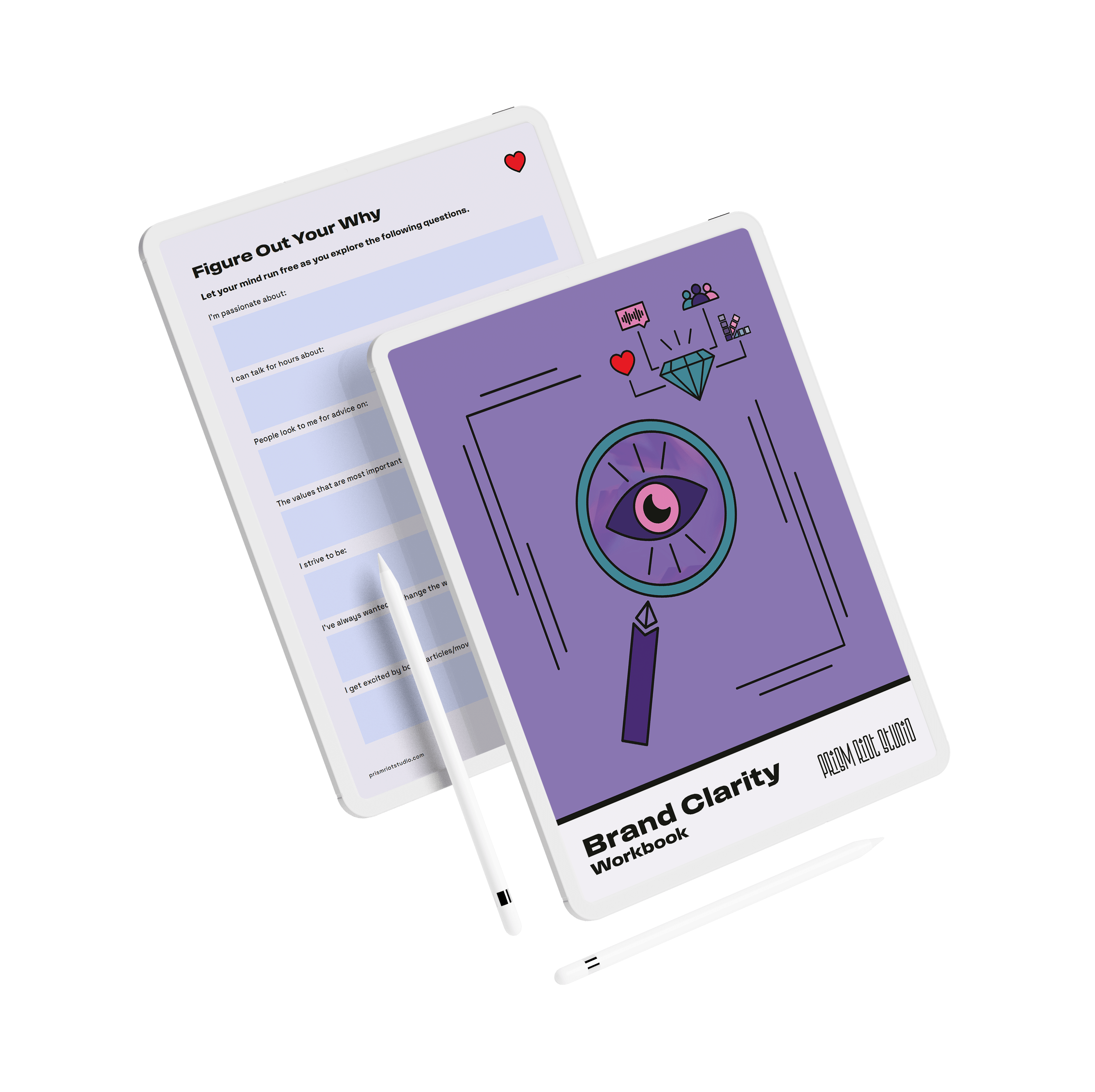 Prism Riot Brand Clarity Workbook mockup.